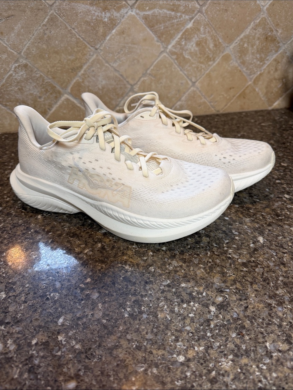 Hoka Women’s Neutral Cream/Off-White Running Shoes